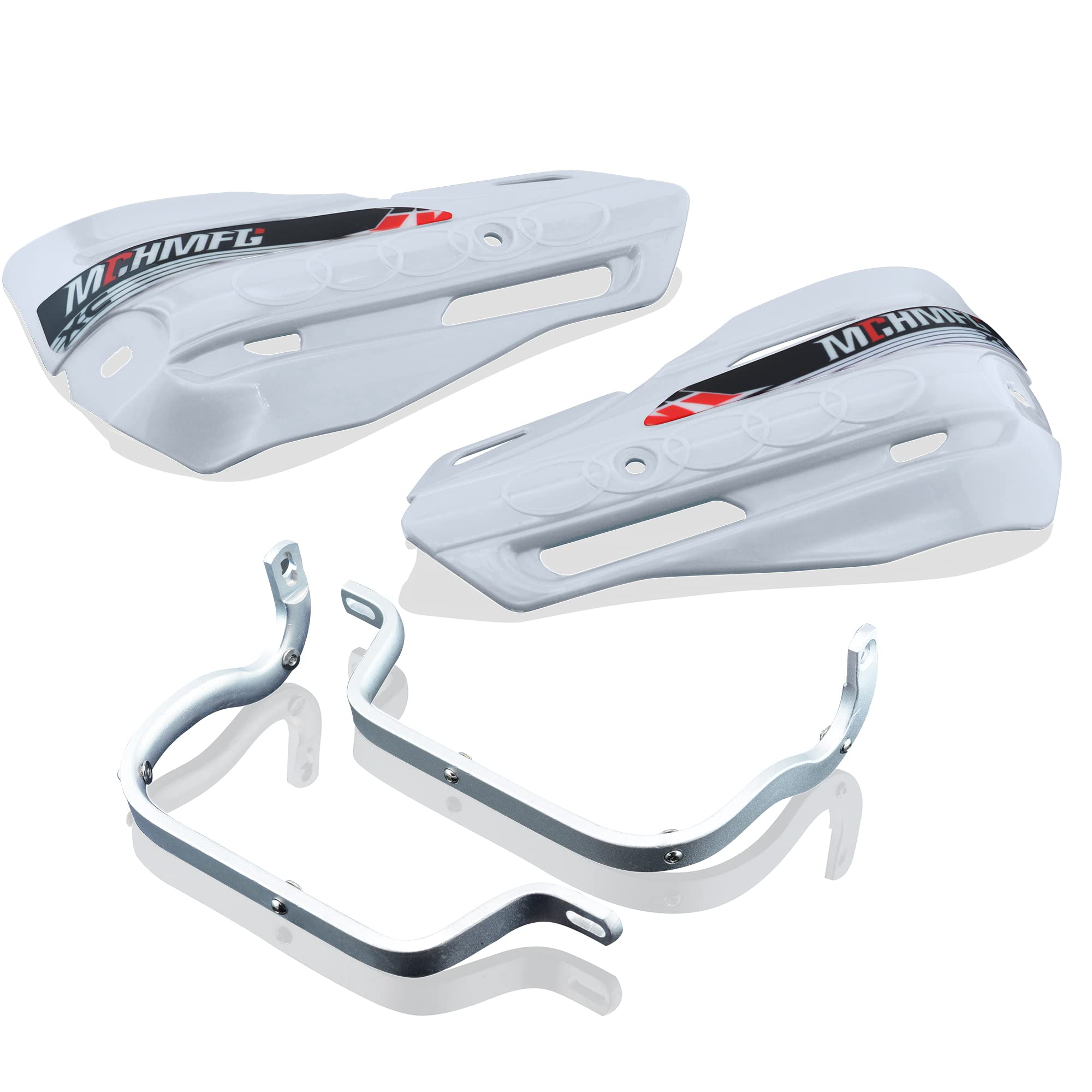 Fewfuss Dirt Bike Hand Guards With Grips - Universal Motorcycle Handguards For Pit Bikes Atv Motocross Enduro White