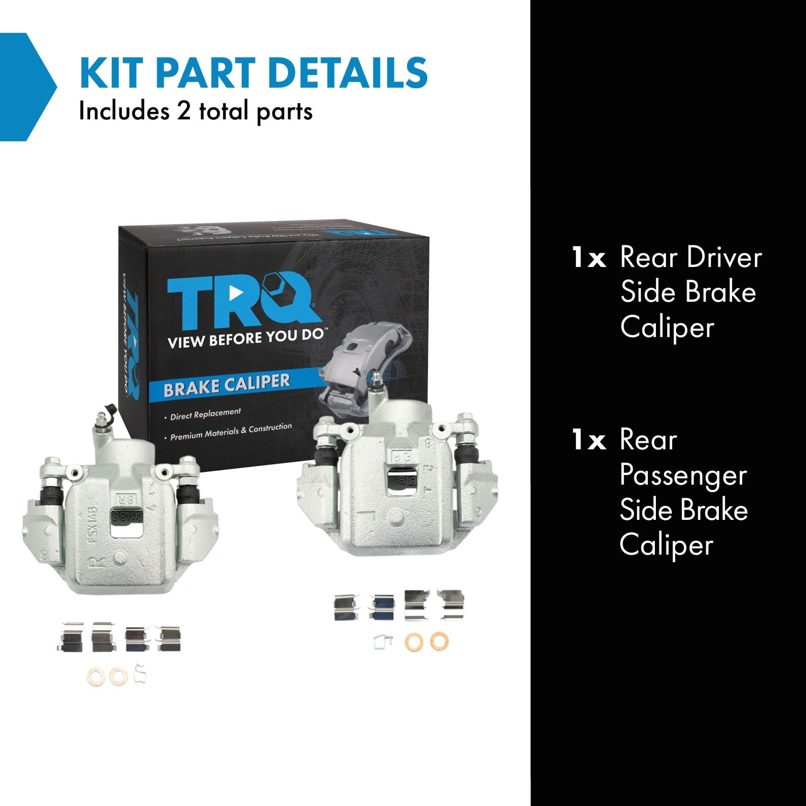 Trq Rear Brake Caliper Set Compatible With 1998-2007 Lexus Lx470 Toyota Land Cruiser