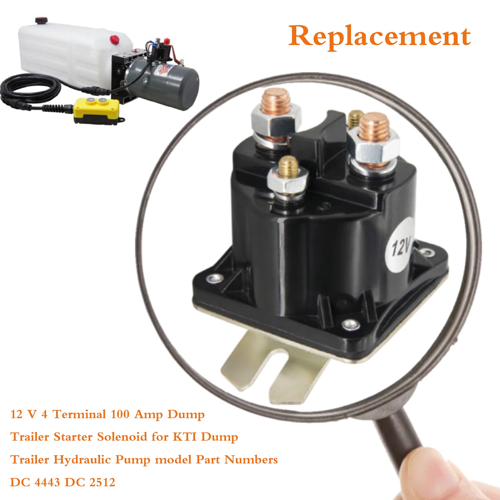 Dump Trailer Solenoid- Intermittent Duty Solenoid Relay- for Part Numbers SAZ4201GJ 7522 SAZ-4201ER 070009 190107 KTI Unit KTI 3
