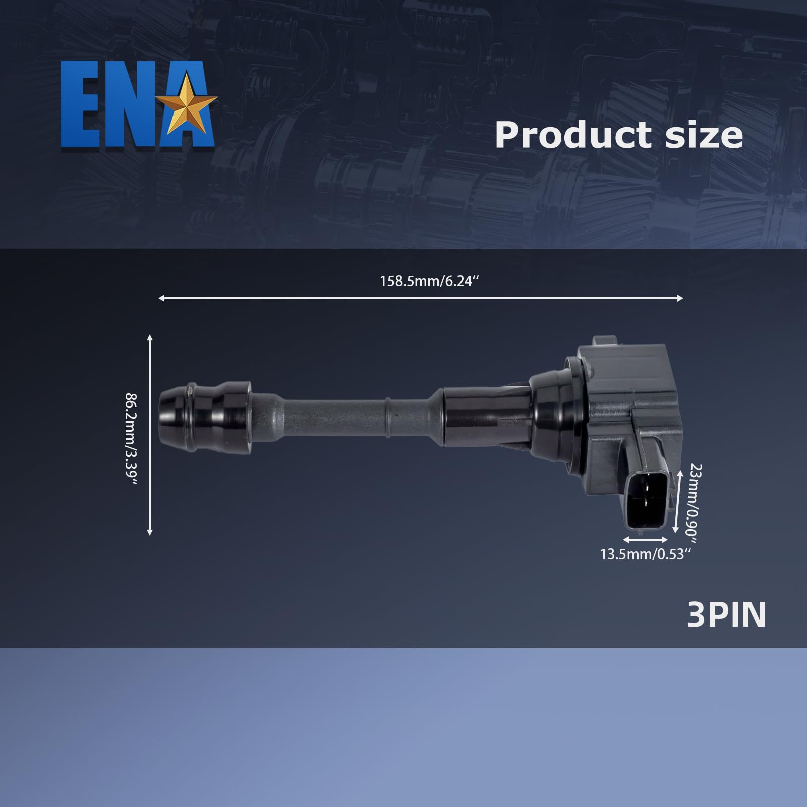 ENA Set of 4 Ignition Coil Pack 2.5 L4 Compatible with Nissan 2002 2003 2004 2005 2006 Altima, 02-08 Sentra XTrail, 2010 2011 2012 2013 X-Trail Coils for UF350 C1398 224488H300