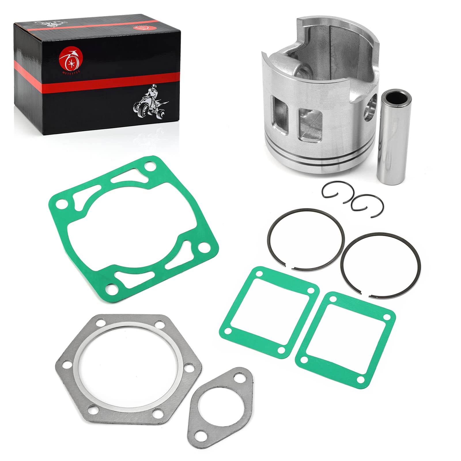 Piston & Piston Rings Kit And Gasket For Ezgo 2 Cycle Gas Golf Cart 1989 1990 1991 1992 1993 Standard Bore 3Pg Engine 24624-G1 2