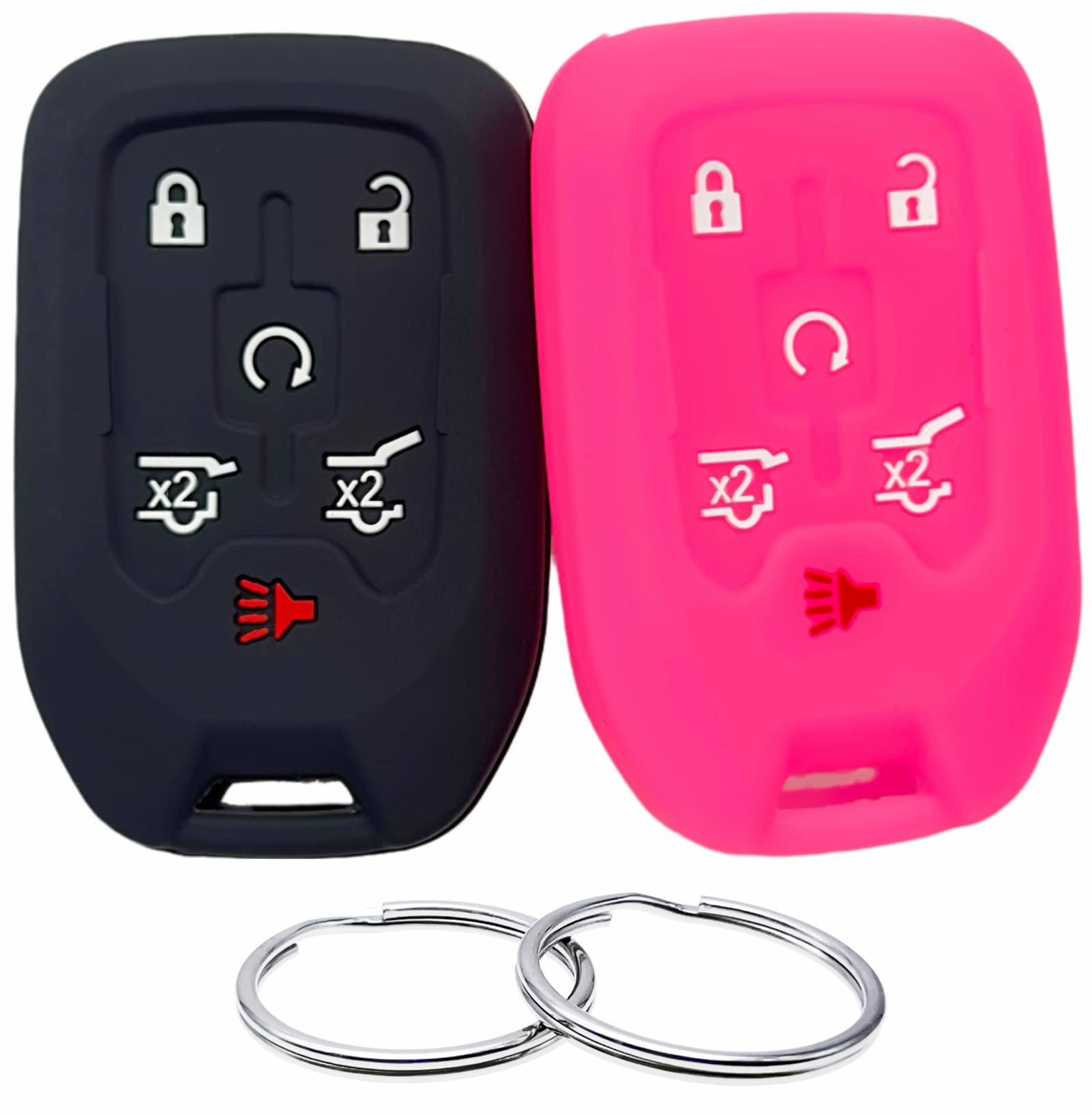 Reprotecting Silicone Rubber Key Fob Cover Compatible With 2014-2021 Chevrolet Suburban Tahoe Gmc Yukon Yukon Xl Hyq1Aa