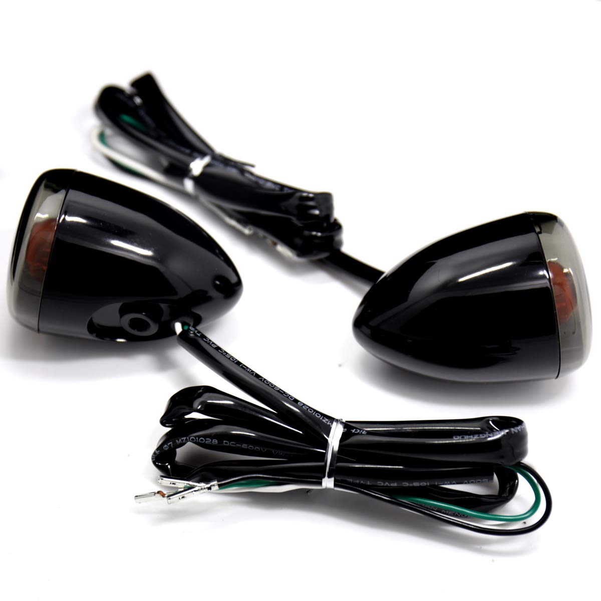 Black Bullet Turn Signals&Bracket For Harley Dyna Softail Fatboy Sportster Fxdb