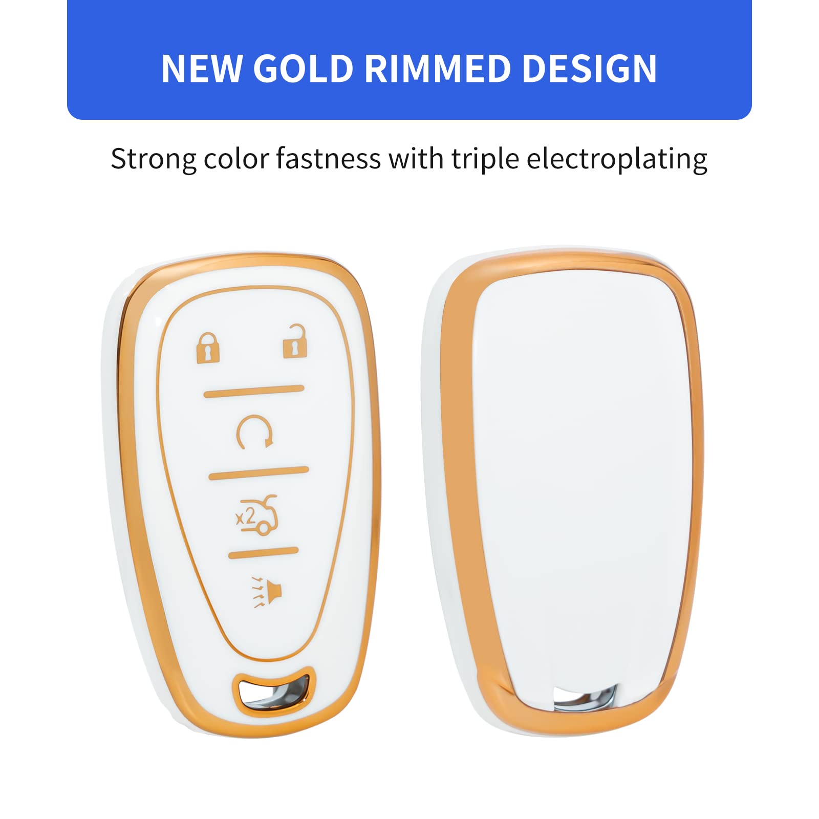 Offcurve For Chevrolet Car Key Fob Cover Case Soft Tpu Full Car Key Shell Car Accessories Remote Key Protector Compatible With Chevrolet Chevy Equinox Malibu Camaro Traverse Smart Key