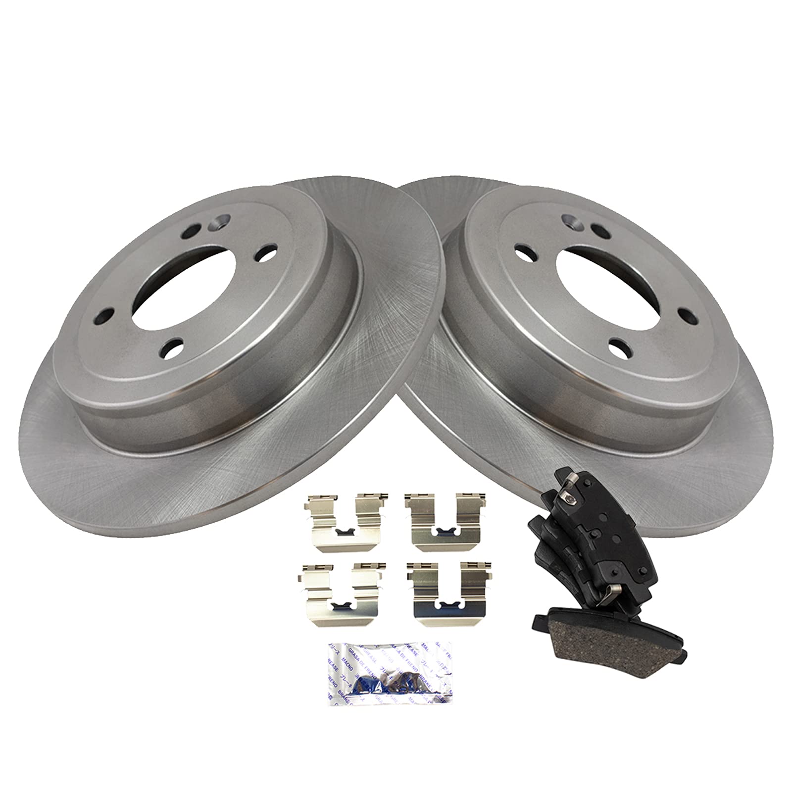 Trq Rear Brake Pad & Rotor Kit Brake Pads Brake Rotor Ceramic Compatible With 2018-2019 Hyundai Accent Kia Rio