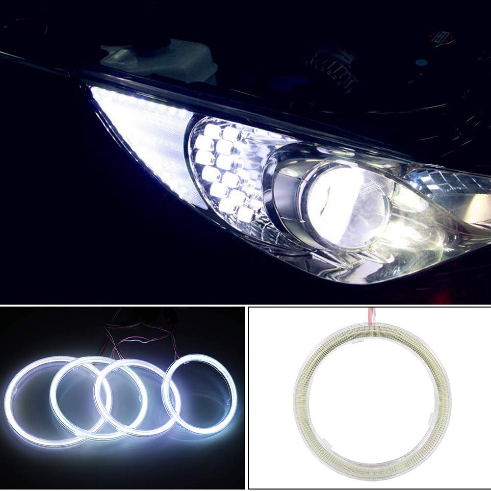 1 Pair Angle Eyes Led Drl Halo 60Mm 70Mm 80Mm 90Mm 100Mm Angel Eyes Cob Chips Headlight Drl For Motorcycle Car(110Mm)