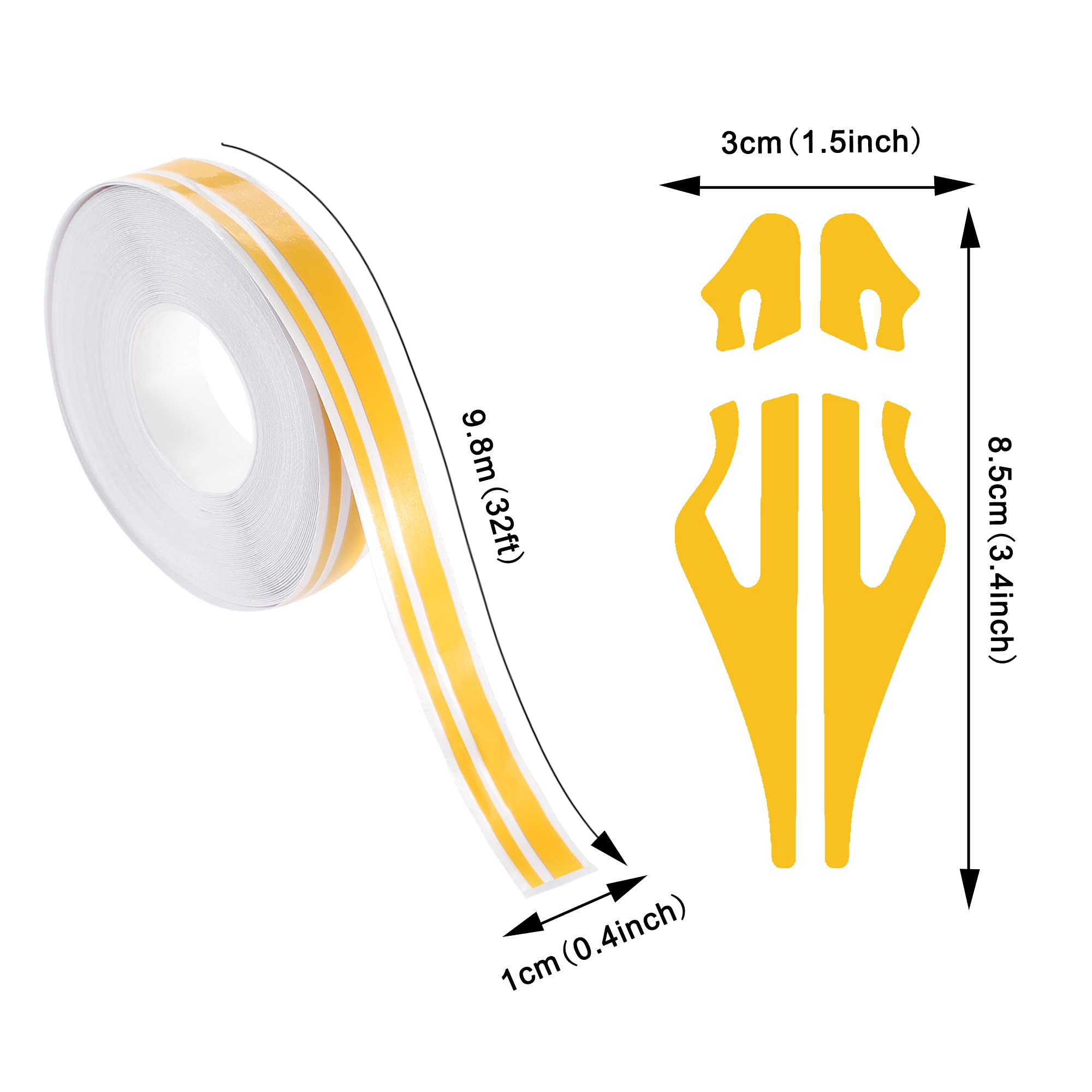 Tomall 32Ft (9.8M) Stripe Stickers For Car Hood Body Side Auto Racing Sport Pinstripe Tape Stripe Decals For Car Bumper Skirt Ro