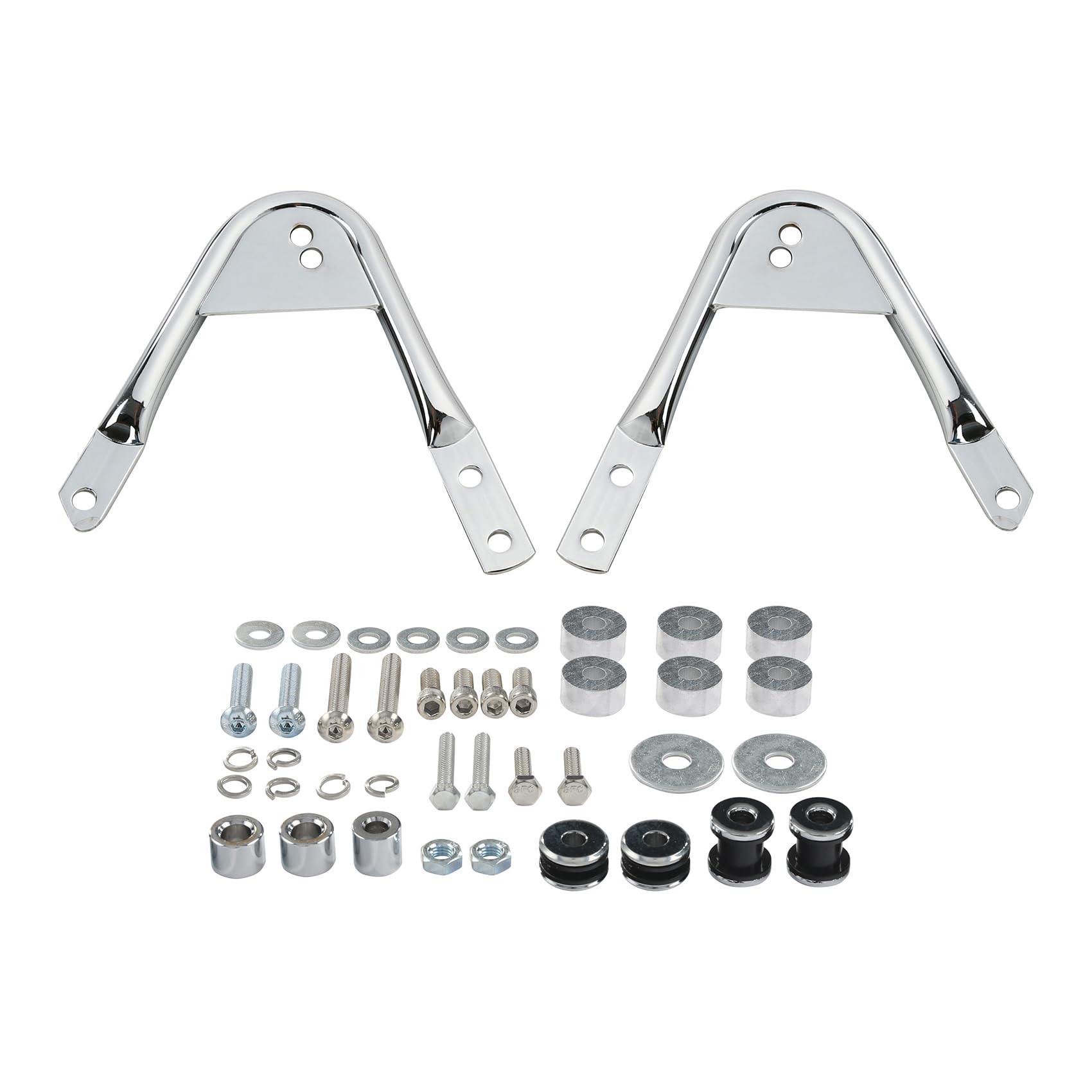 Detachable Two Up Luggage Rack Docking Hardware Kit Compatible With Harley Touring 1997-2008 (Replace Part Number 53804-06)