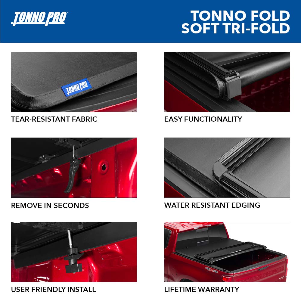 Tonno Pro Tonno Fold, Soft Folding Truck Bed Tonneau Cover | 42-201 | Fits 2009 - 2018, 2019 - 2020 Classic Dodge Ram 1500/2500/
