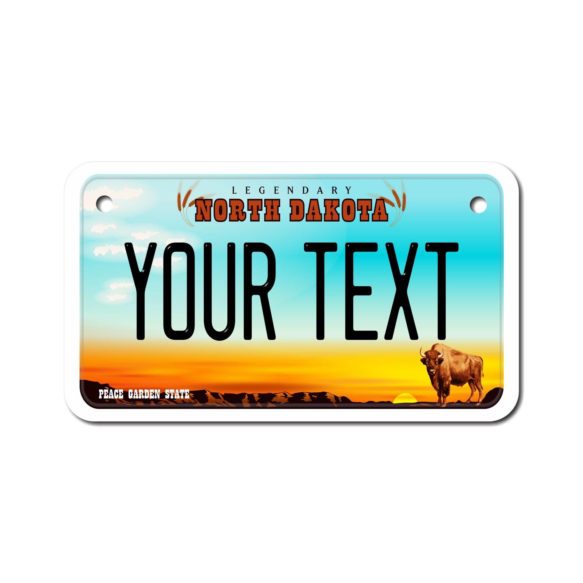 Teamlogo - Personalized North Dakota License Plate - Custom Aluminum Name, Text, Number Plate - Customized Golf Cart Accessories
