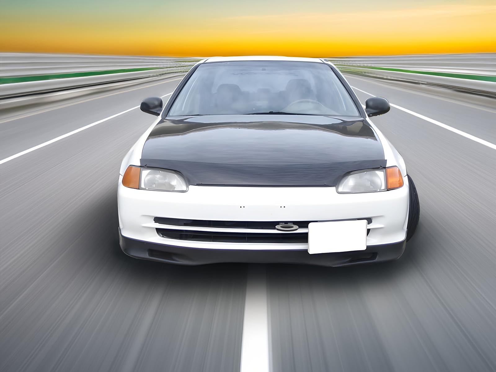 IKON MOTORSPORTS Front Bumper Lip, Compatible with 1992-1995 Honda Civic, Black PU Front Lip Finisher Under Chin Spoiler Add On Protector Splitter, 1993 1994