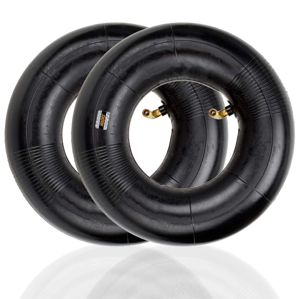 HIAORS 9x3.50-4 2.80-4 2.50-4 Tire Inner Tube With Bent Metal Valve Stem for Hand Trucks, Utility Cart, Lawn Mowers, Wheelbarrow
