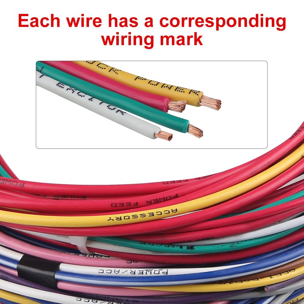 Wmphe 14 Circuit Wiring Harness Kit, Professional Universal Electrical Wire Harness, Car Modification Circuit 14 Fuse Compatible With Chevy Ford Chrysler Mopar Muscle Car