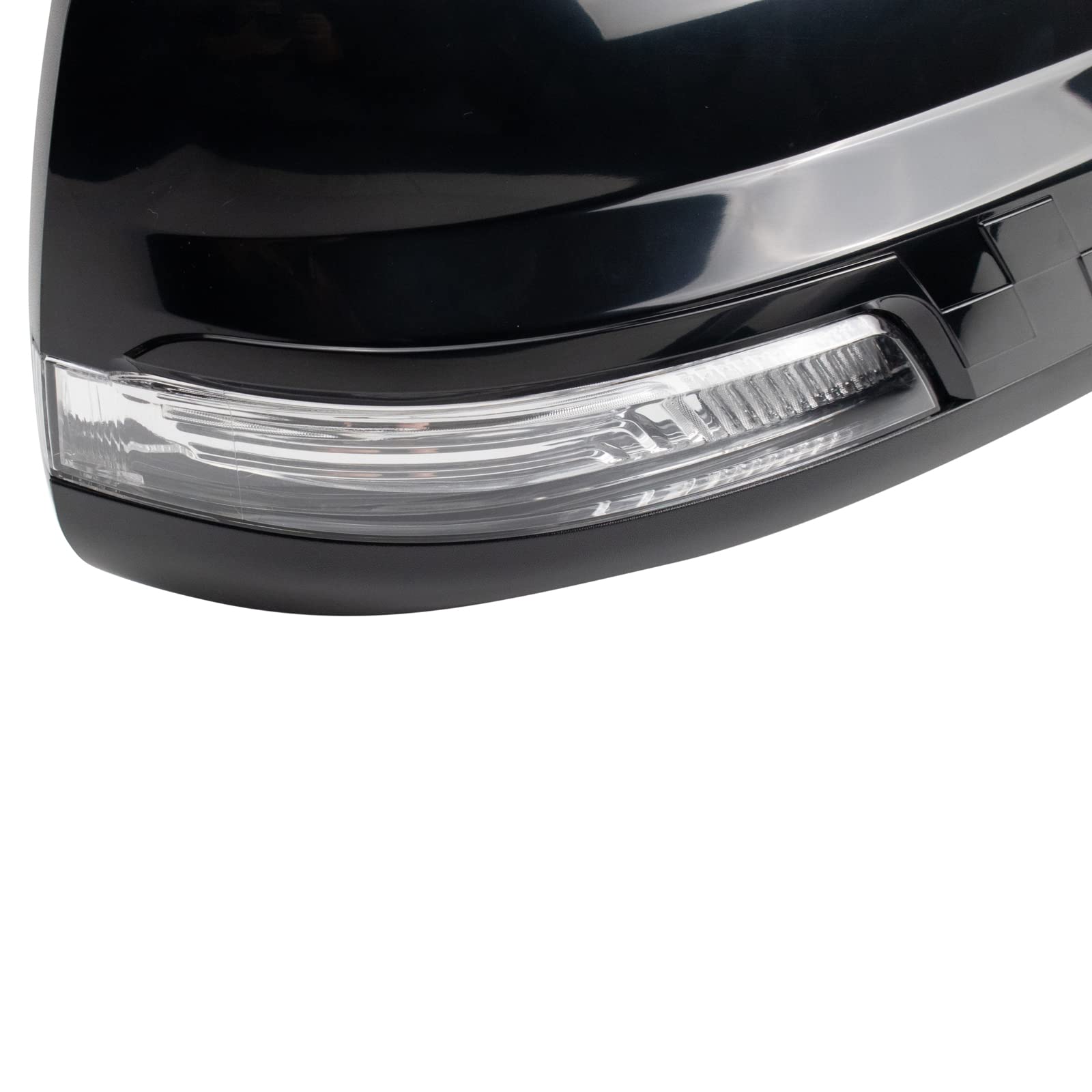 Trq Right Mirror Power Folding With Memory With Blind Spot Indicator With Smooth Black Cover Passenger Side Compatible With 2019