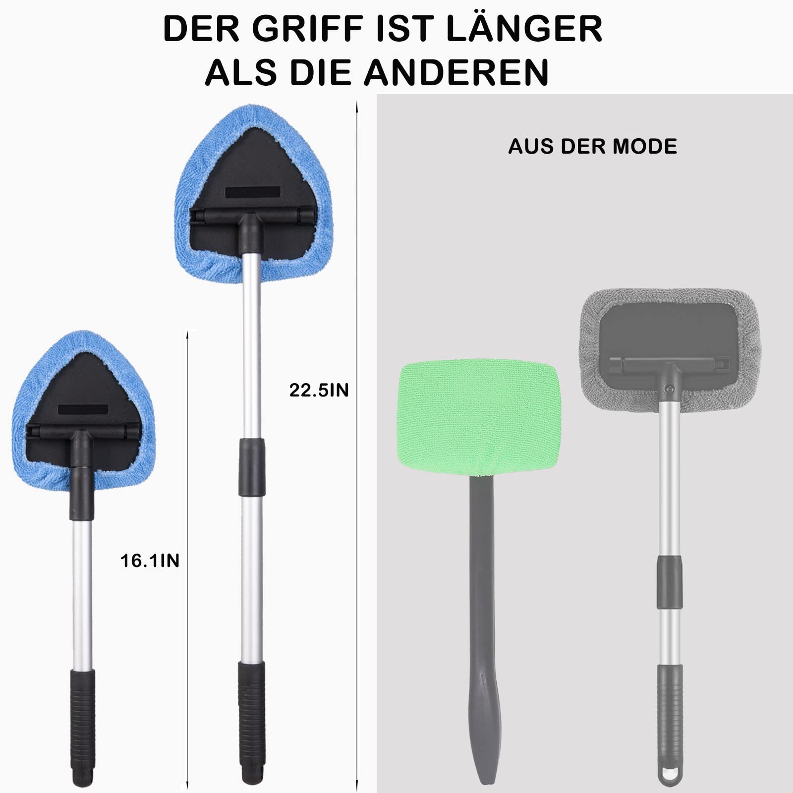 deuvuo 18 Pcs Windshield Cleaning Tool, Expandable Car Window Cleaner with 12 Reusable Microfiber Pads, 4 Spray Bottles, Multifu