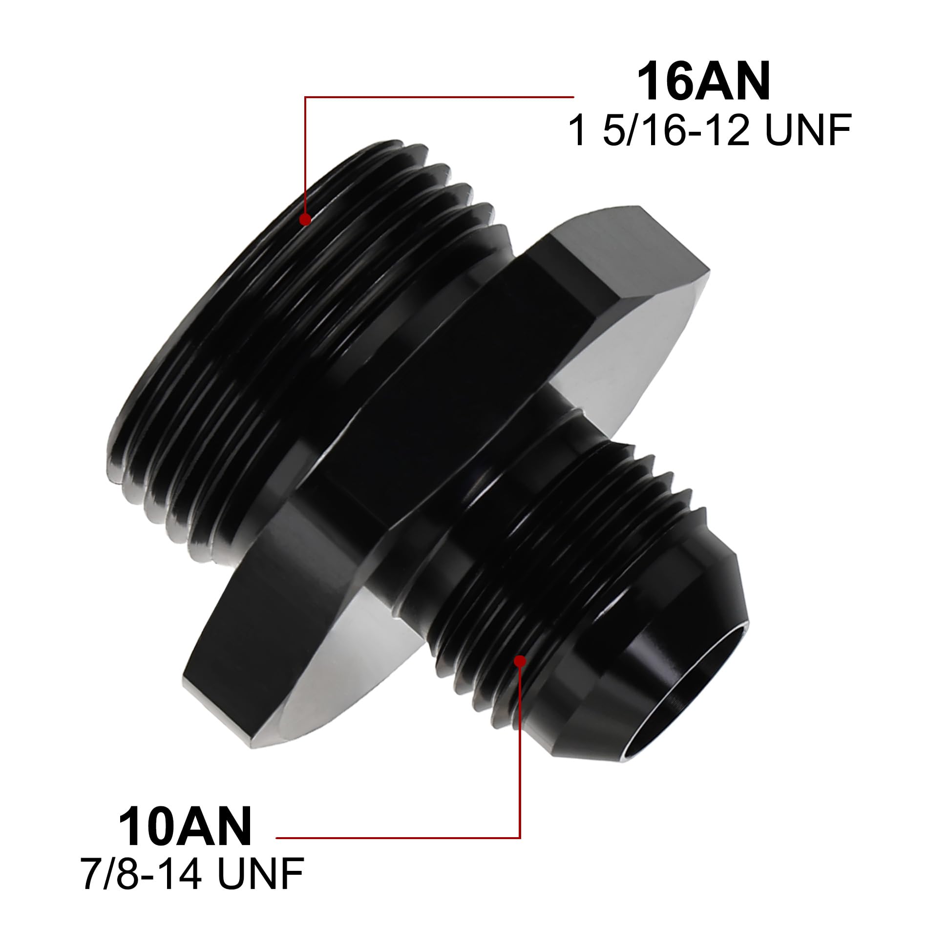 Evil Energy 10An Flare To 16An Orb Male Fuel Rail Adapter Fitting Black