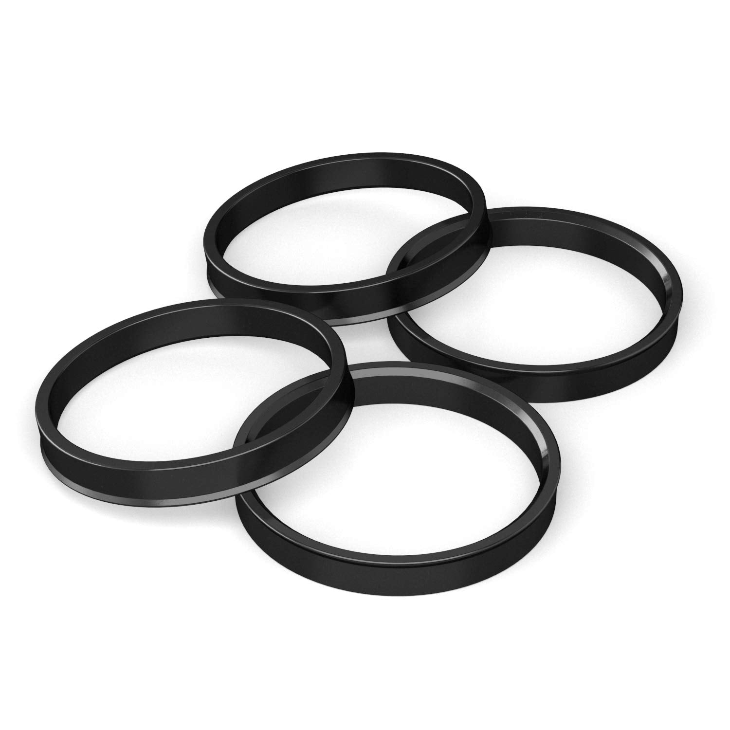 Stancemagic Hubcentric Rings (Pack Of 4) - 64.1Mm Id To 72.6Mm Od - Black Poly Carbon Plastic Hubrings Hub - Only Compatible Wit