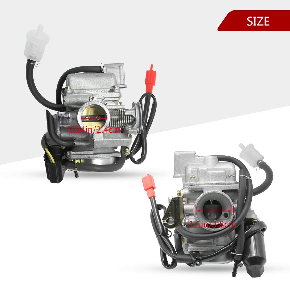 Anxingo Pd24J Carburetor For 4-Stroke Gy6 125Cc 150Cc Atv Go Karts Scooter Mopeds Qmj/Qmi157 Qmj/Qmi152 - Manifold Intake Fiamet