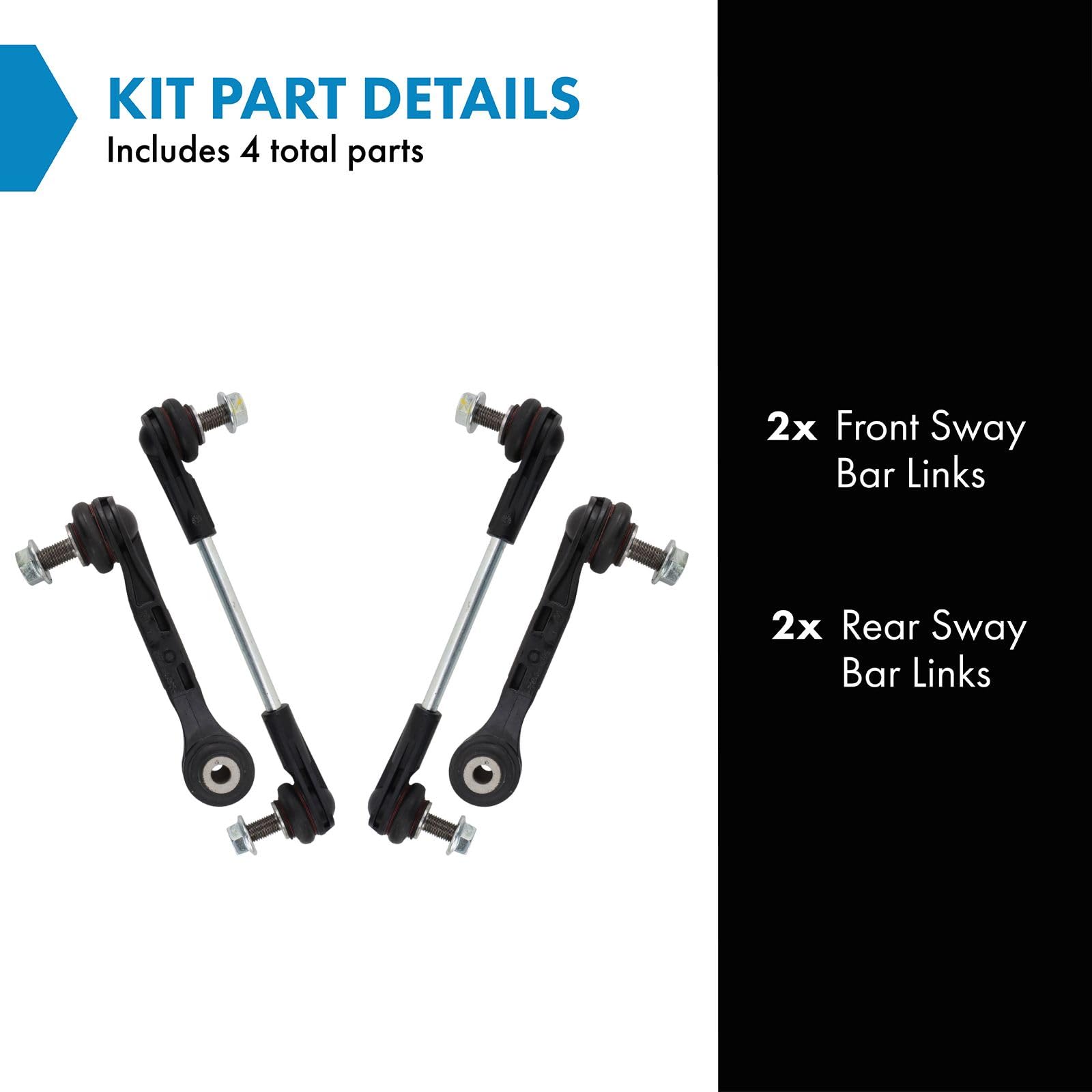 Trq Front & Rear Sway Bar Stabilizer Link Set Compatible With 18-20 530E 17-21 530I 540I 18 740E Xdrive 16-21 740I 17-18 740I Xd