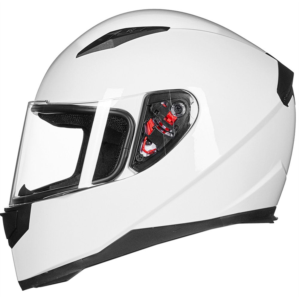 Ilm Full Face Motorcycle Street Bike Helmet With Removable Winter Neck Scarf + 2 Visors Dot Model-Jk313 (Xl, White)