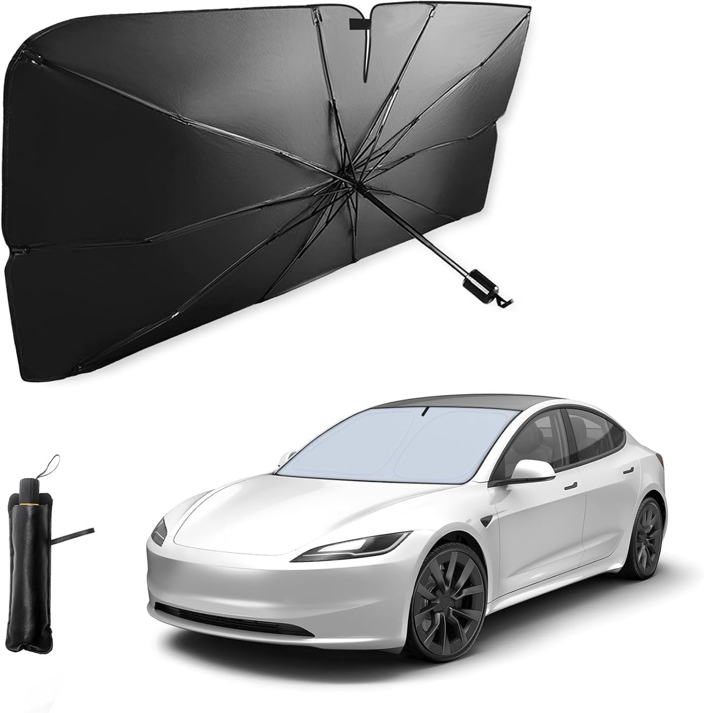 Car Sunshade Windshield Cover, Umbrella Windshield Sunshade Car Front Window Heat Insulation and UV Shielding, Sun Protection Sh