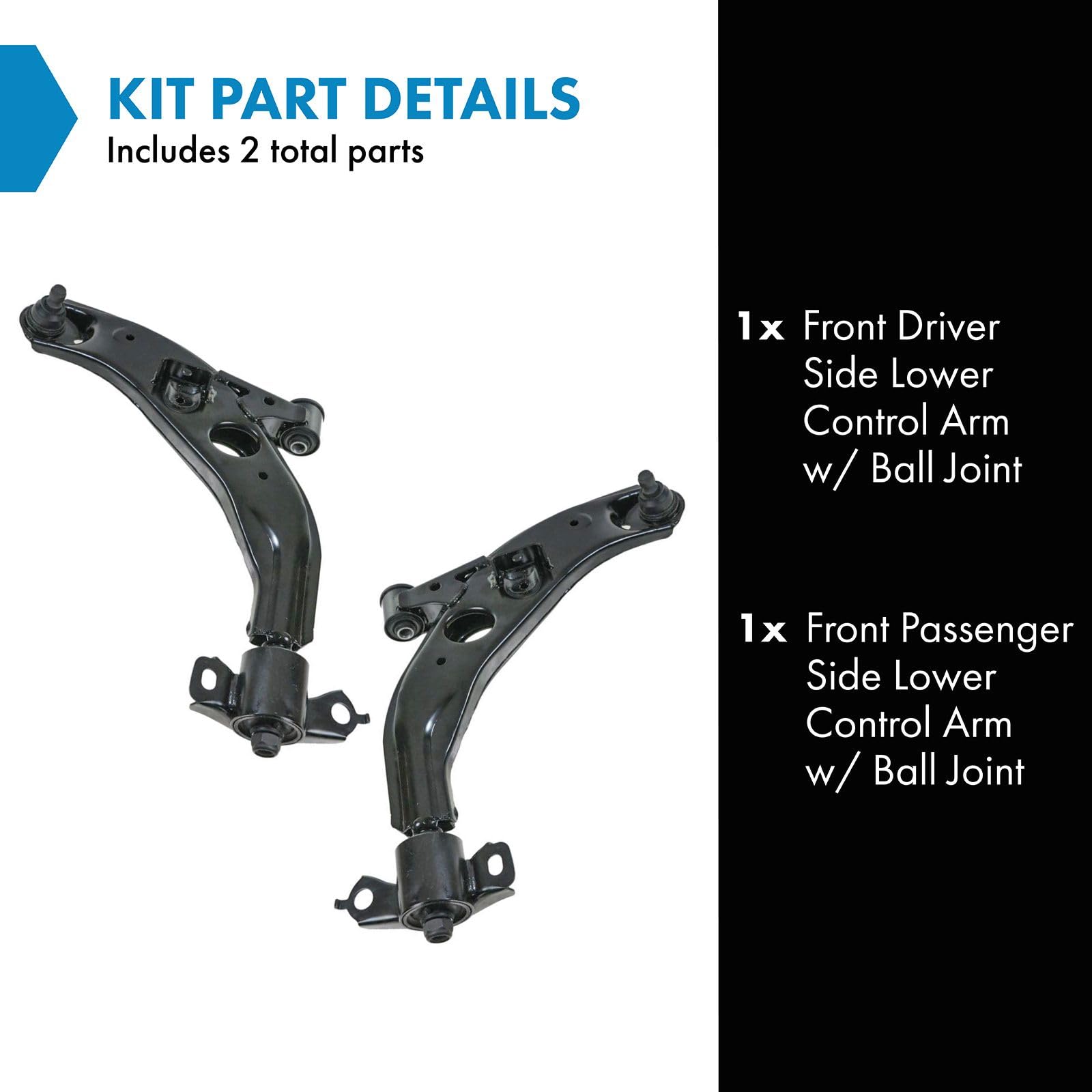 Trq Front Lower Control Arm With Ball Joint Set Compatible With 1993-1997 Ford Probe Mazda 626 Mx-6