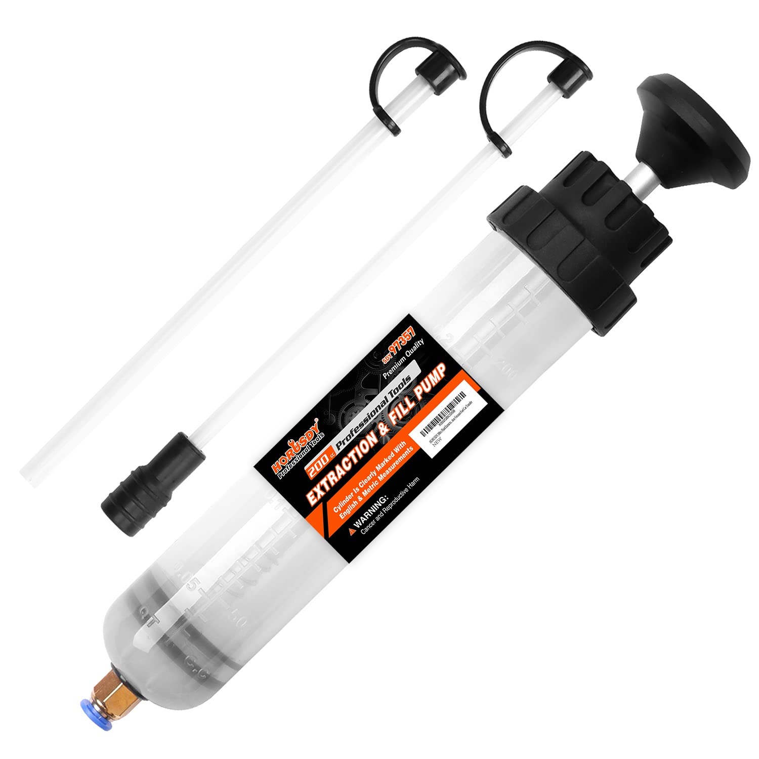 Horusdy 200Cc Fluid Extractor, Oil Extractor/Oil Syringe, Fluid Syringe Pump Manual Suction Vacuum Fuel Car Transfer