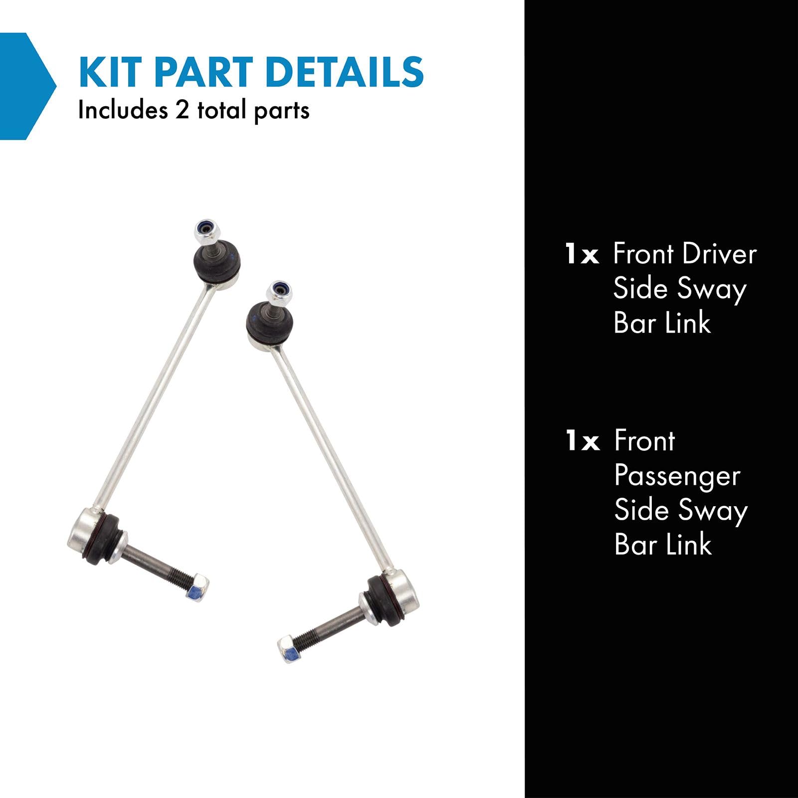 Trq Front Sway Bar Stabilizer Link Set Compatible With 2007-2018 Bmw X5 2008-2019 X6