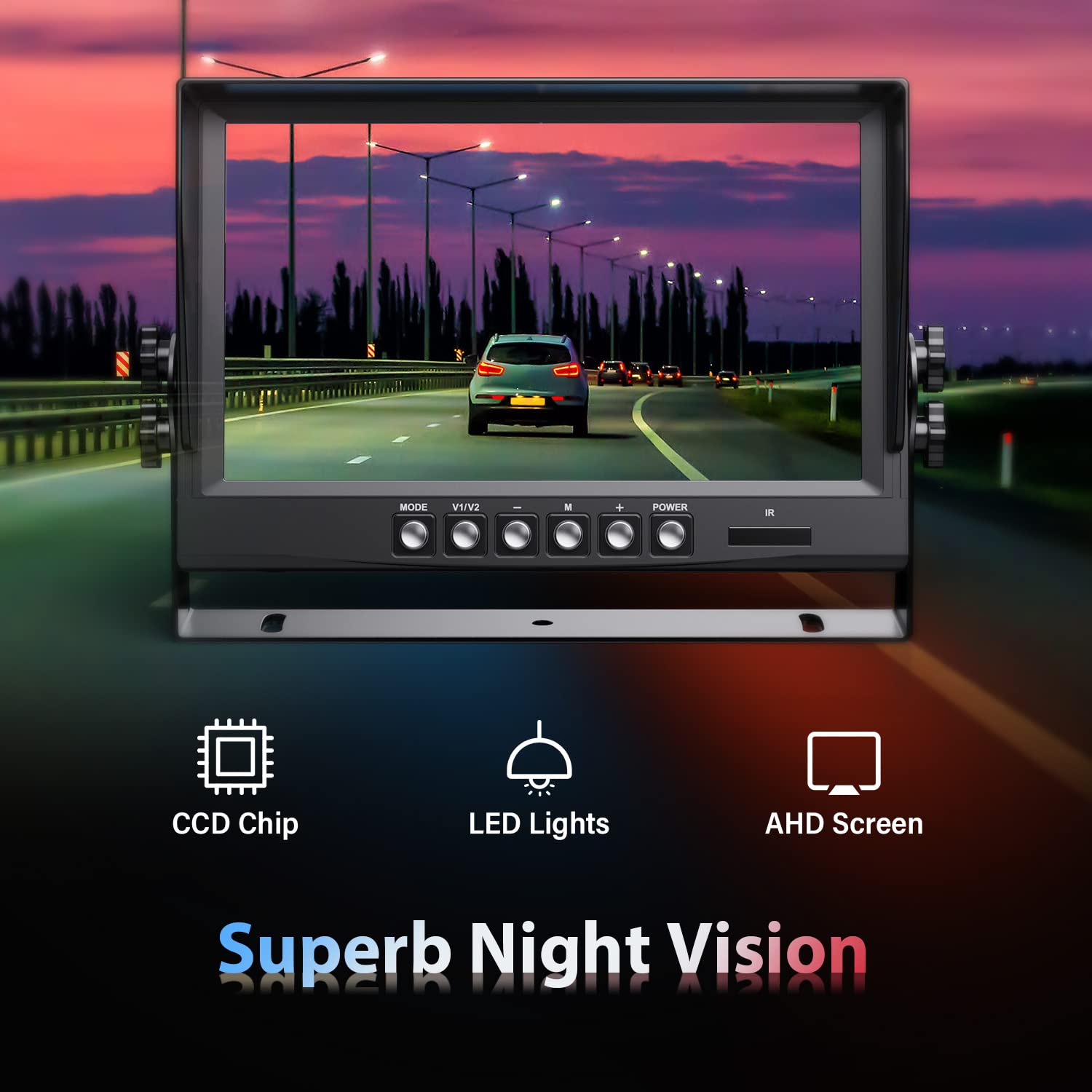 Erapta 1080P Wired Backup Camera System Kit,9'' Hd Dvr Monitor With Ip69 Waterproof Reverse/Side View Camera For Rv Truck/Semi B