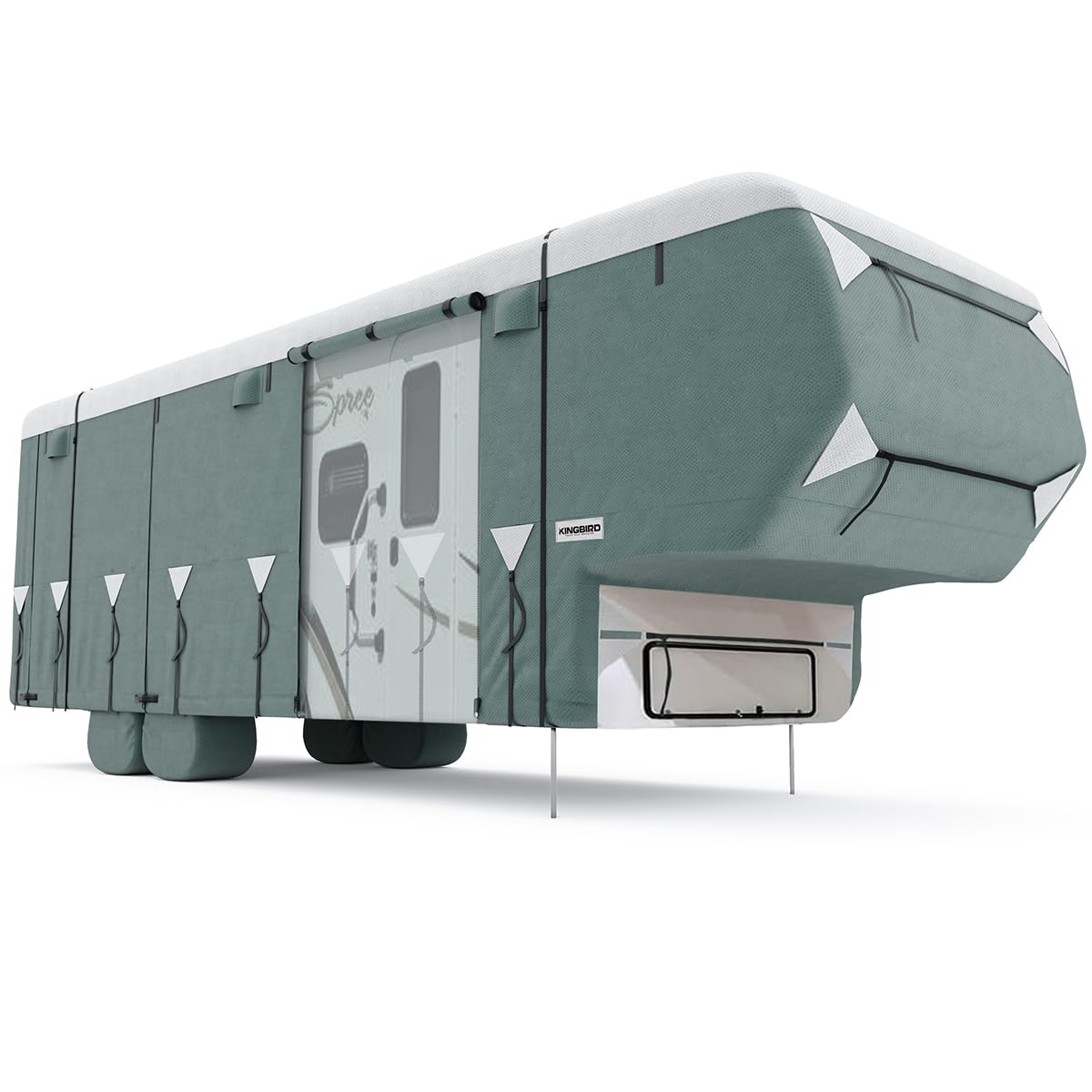 King Bird Upgraded 5Th Wheel Rv Cover, Heavy Duty 5 Layers Anti-Uv Top Panel, Durable Camper Cover, Fits 29'- 33' Motorhome -Bre