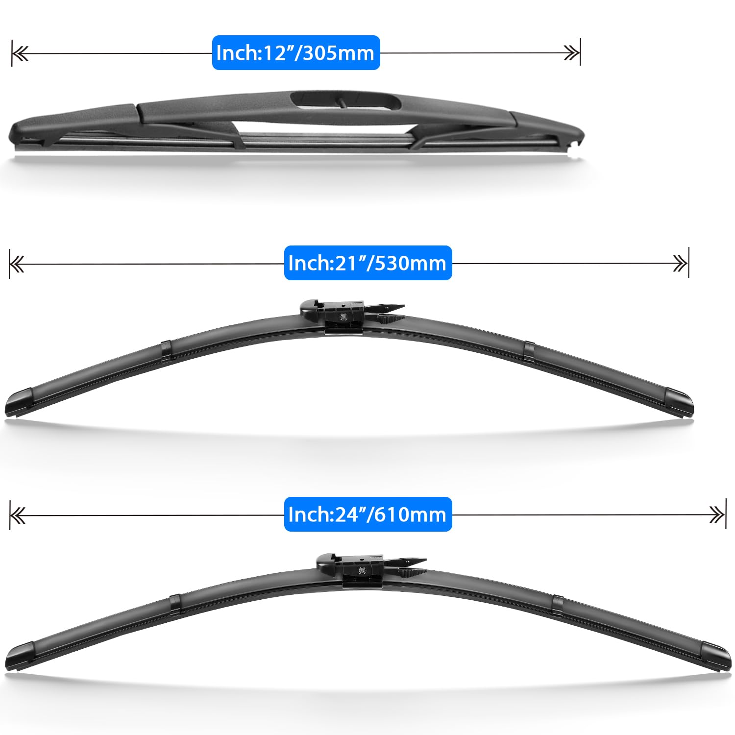 Raintok Windshield Wiper Blades Replacement For Buick Enclave 2012 2013 2014 2015 2016 2017 Original Factory Quality Front Rear