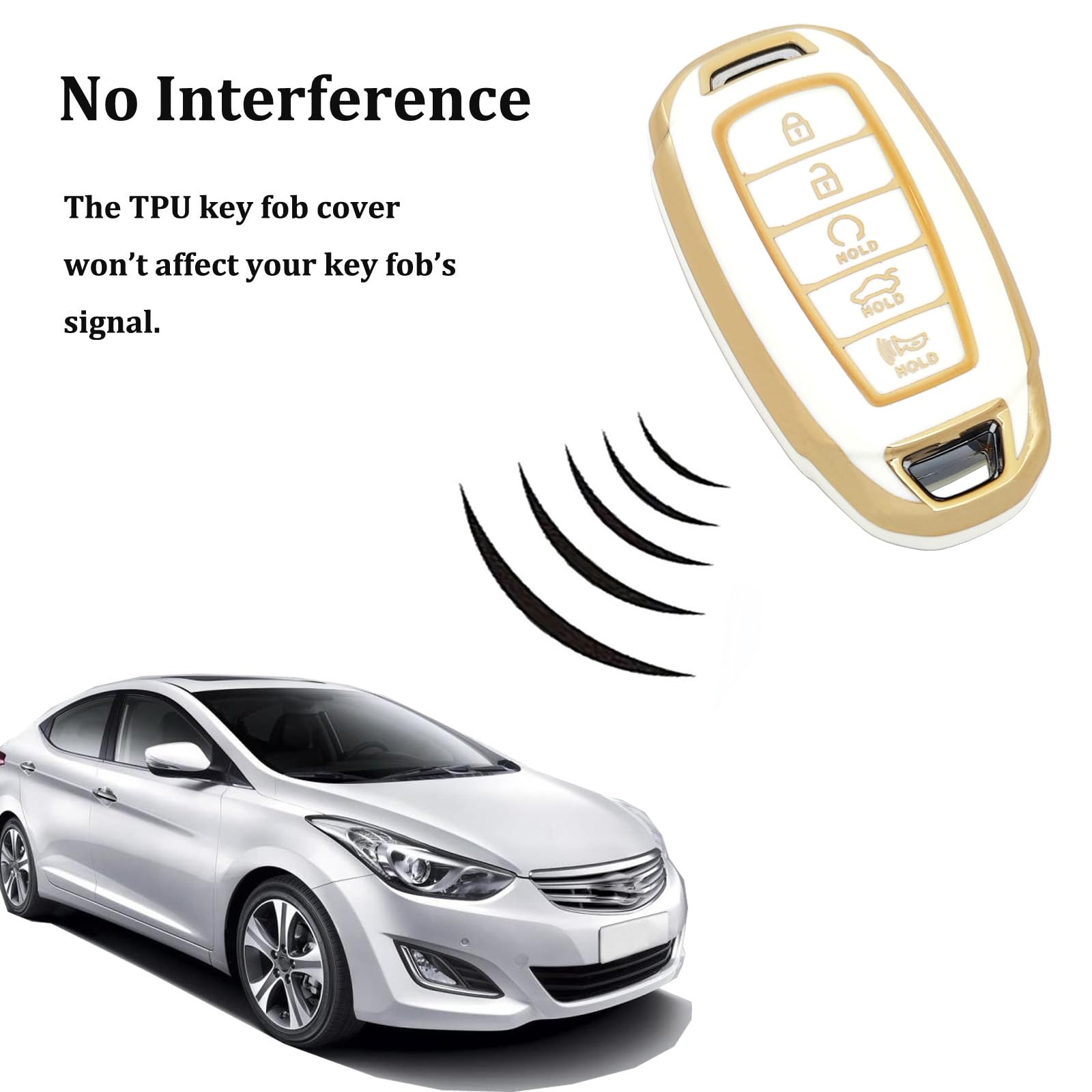 Arruweer Key Fob Cover For Hyundai Soft Tpu Key Fob Case Holder Compatiable With Hyundai Elantra Gt Sport Santa Fe Palisade Kona