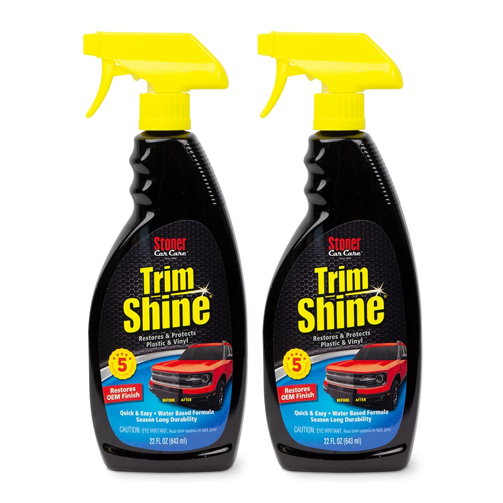 Stoner Car Care 92034-2Pk 22-Ounce Trim Shine Protectant For Interior And Exterior Restores, Moisturizes, And Conditions Vinyl, Rubber, Leather And More, Pack Of 2