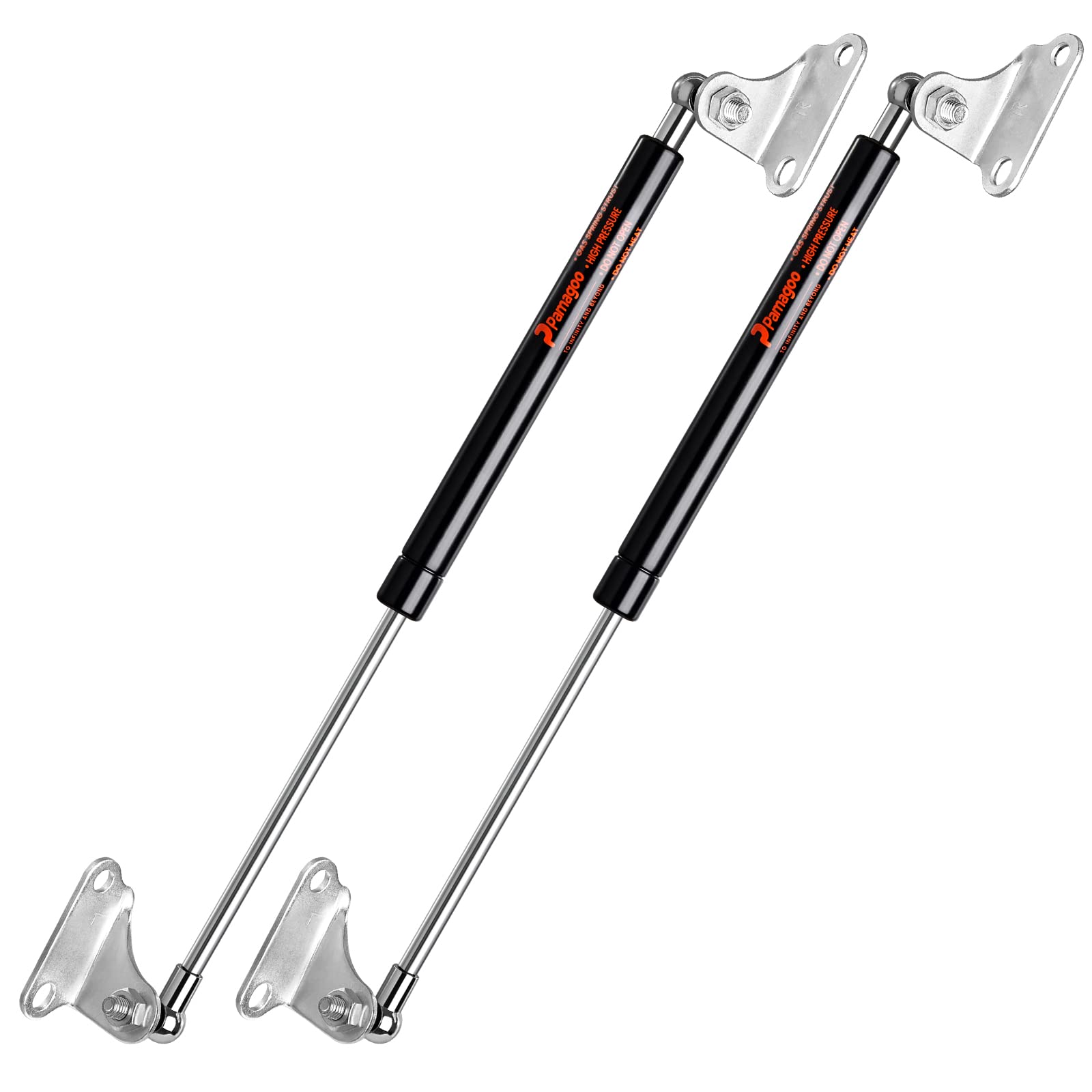 Pamagoo 17 Inch Gas Strut 100 Lbs 445 N Per Prop, 2 Pcs Gas Spring Shock With L-Type Mounts For Heavy Duty Lid, Toolbox Storage