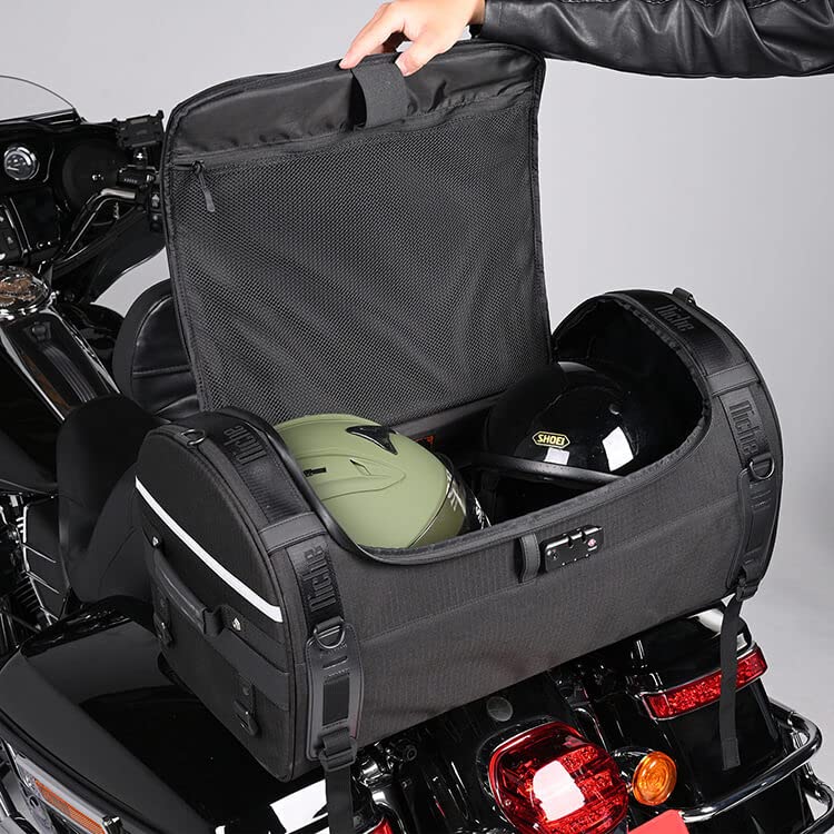 Niche Stackable Tail Bag, Three sizes, Motorcycle Rear Seat Bag with Waterproof Rain Cover, Motorbike Travel Luggage, Zipper clo