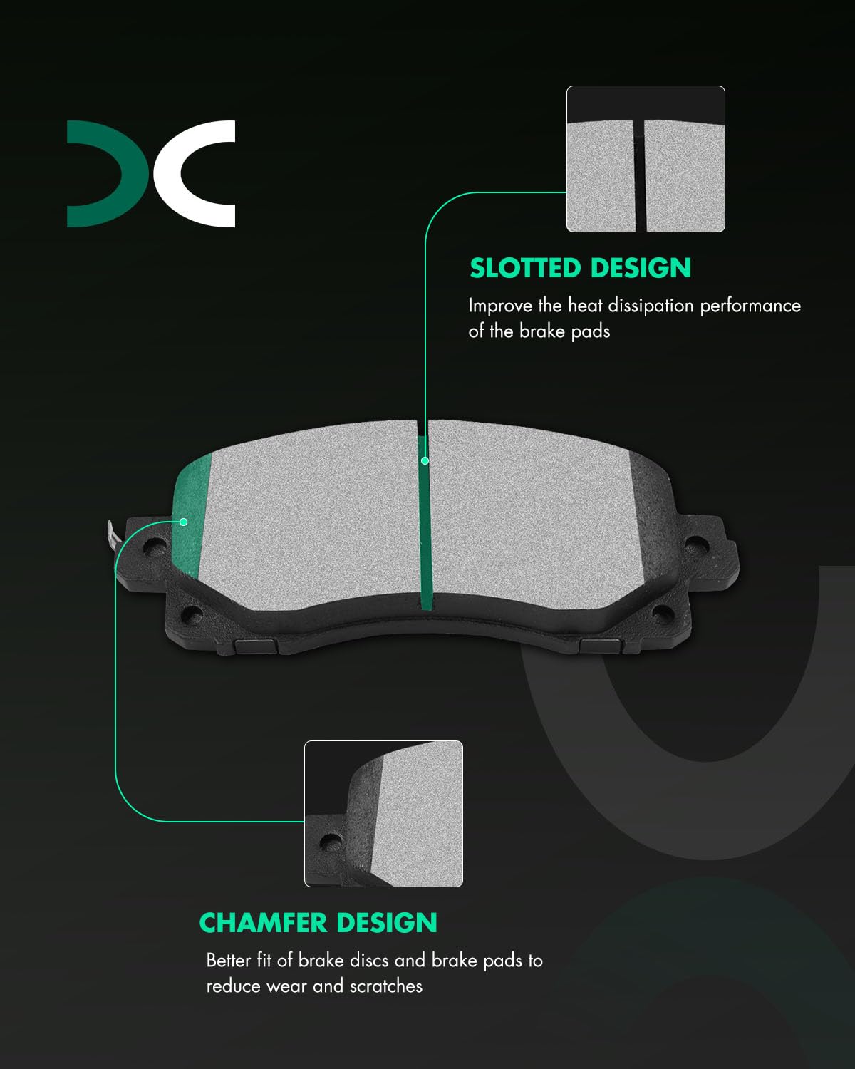 Scitoo D2045 Metallic Brake Pads Sets Front W/Hardware Replacement For Subaru For Crosstrek | For Forester | For Impreza | For L