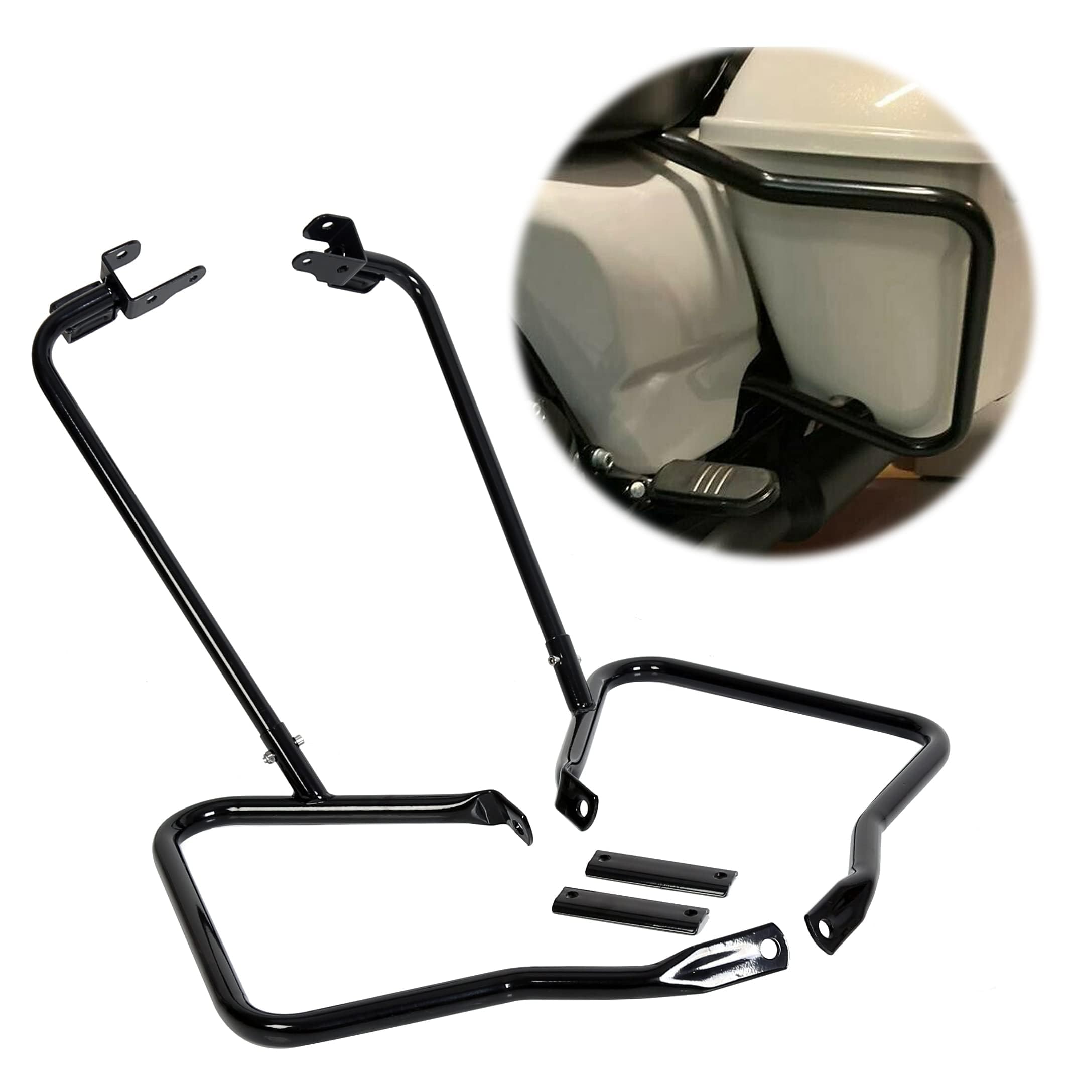 ECOTRIC Saddlebag Bracket Guard Bars Compatible with 2014-2023 Harley Davidson Touring Street Road Glide FLH Saddle Bags Guard M