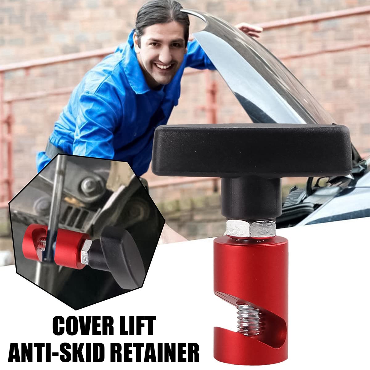 zipelo Lift Support Clamp, Hood Strut Fixing Clamps with Brass Core, Shock Prop Strut Stopper Retainer for Car Hood, Spark Plug