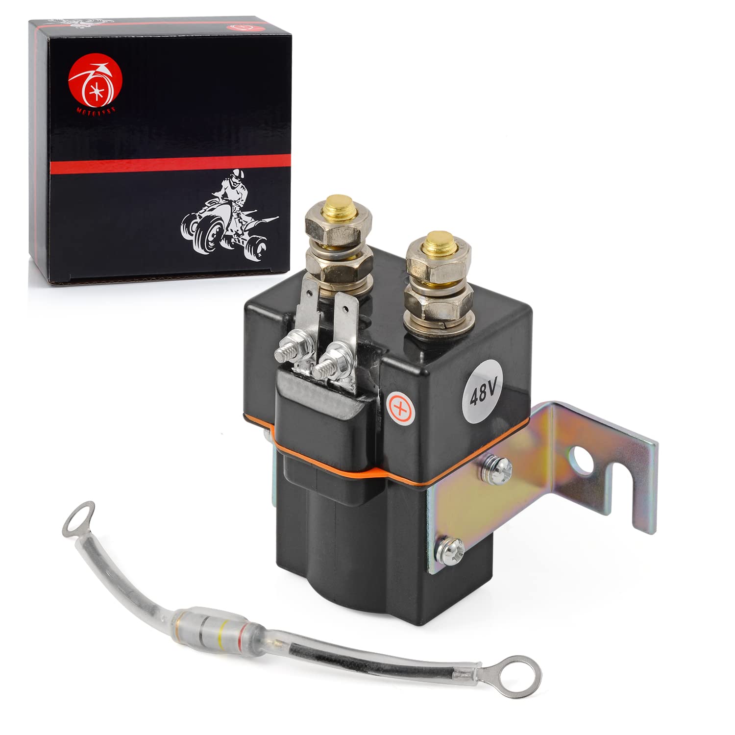 Moto1988 48 Volt Starter Solenoid Relay With Resistor 1995-Up For Club Car Ds & Precedent Golf Cart Oem 101908701 102774701