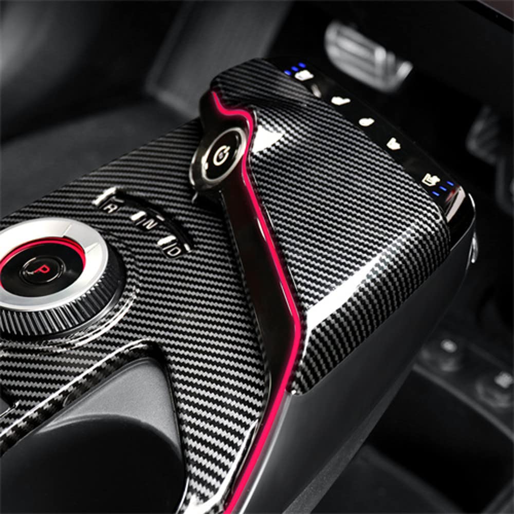 Youtoocar Carbon Fiber Pattern Car Gear Shift Panel Cover Interior Trim Compatible With Kia Ev6 Accessories