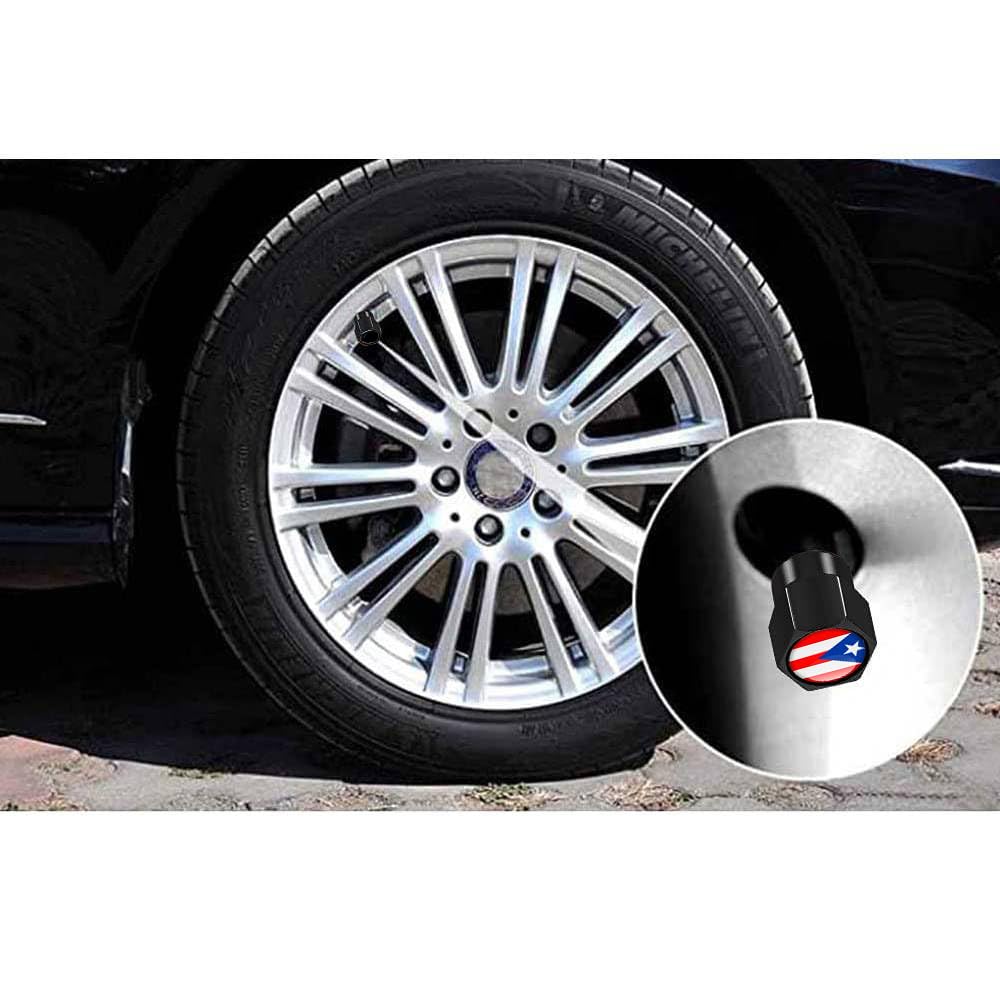 4Pcs Tire Valve Stem Caps Explosion Valve Cover Aluminum Alloy Compatible with Car Truck SUV Puerto Rico Car Accessories