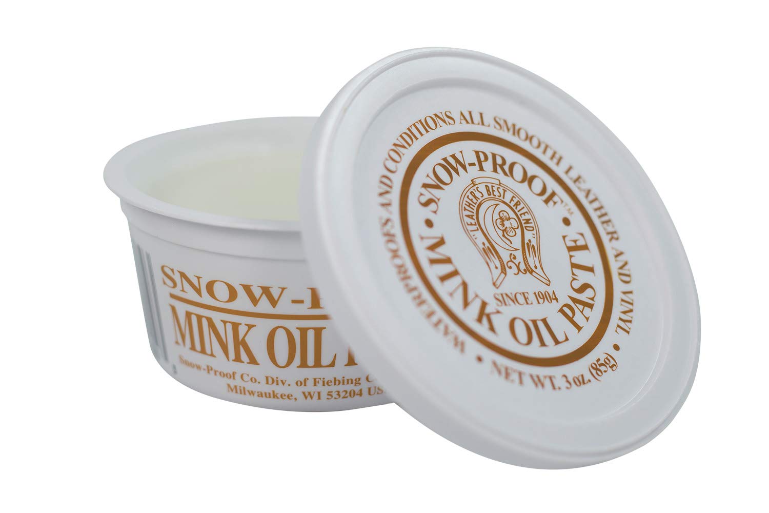 Snow Proof Mink Oil 3oz (85g) for conditioning, waterproofing, and protecting leather bags, shoes, boots, and other leather good
