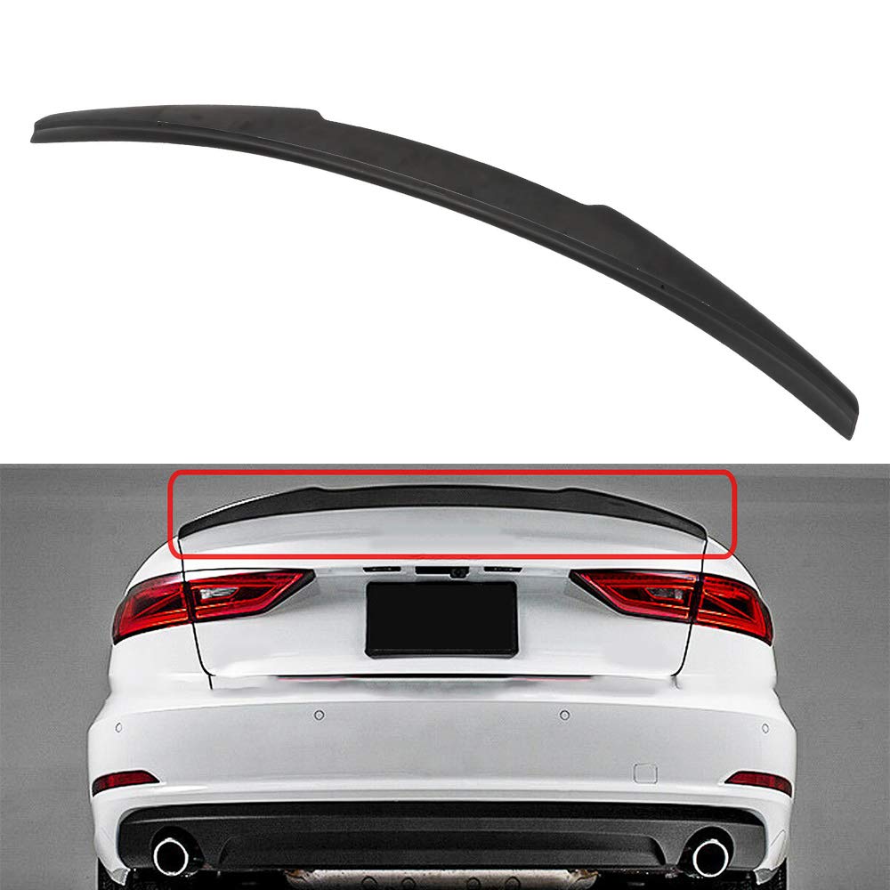 Scitoo Abs Black Rear Trunk Spoiler Wing Exterior Accessories Styling Kits Replacement For Audi A3 4-Door Sedan 1.8L Premium