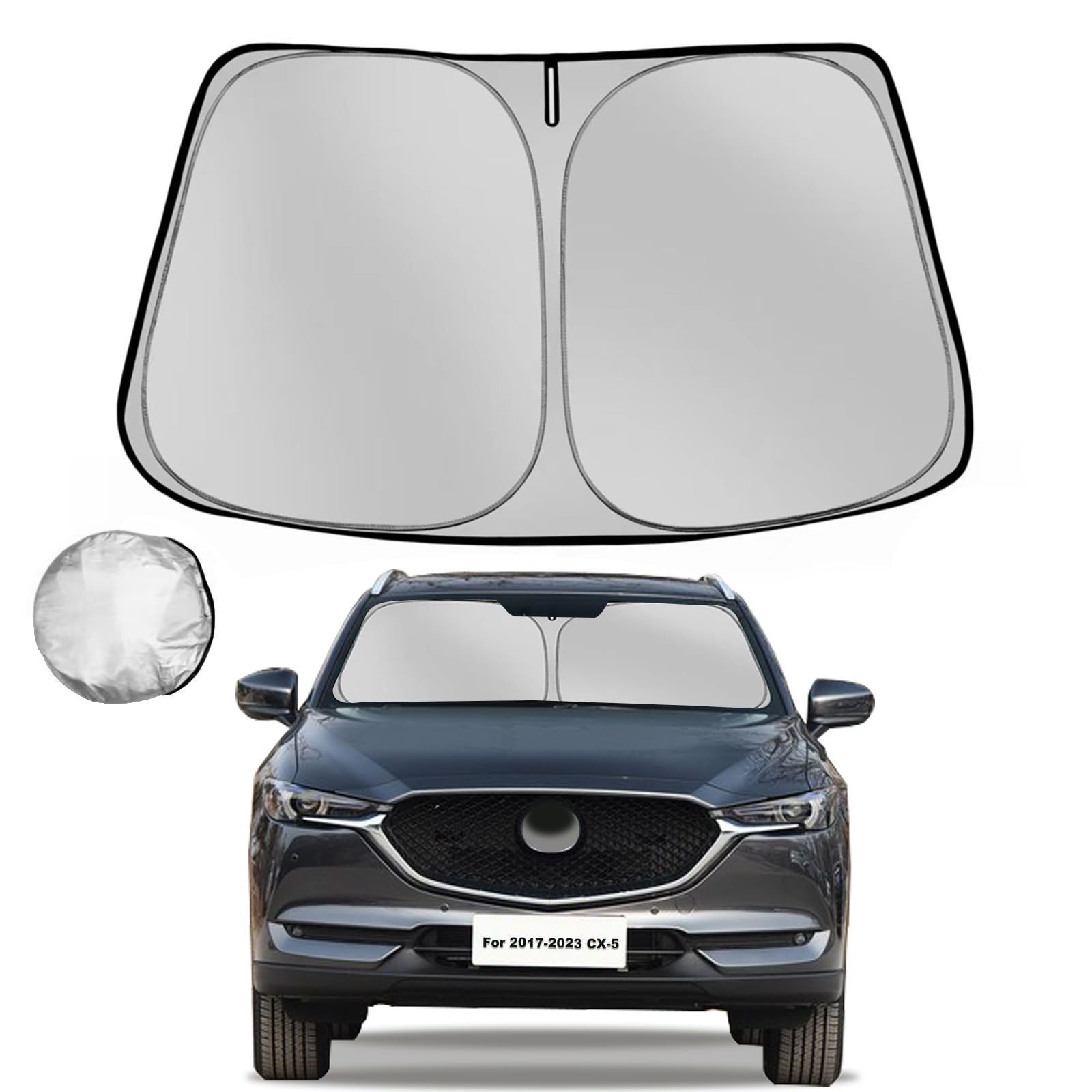 Fonowka Windshield Sun Shade For Mazda Cx5 2017-2025 Cx-5 Sport Foldable Sun Sunshade For Car Front Window Blocks Uv Rays And He