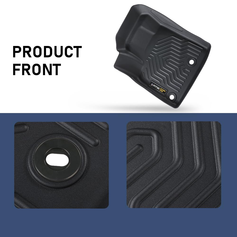 Pit66 Floor Mats Compatible With 2021-2024 Nissan Rogue (No Sport Models) (Heavy Duty) Tpe 3-Piece Premium,Black