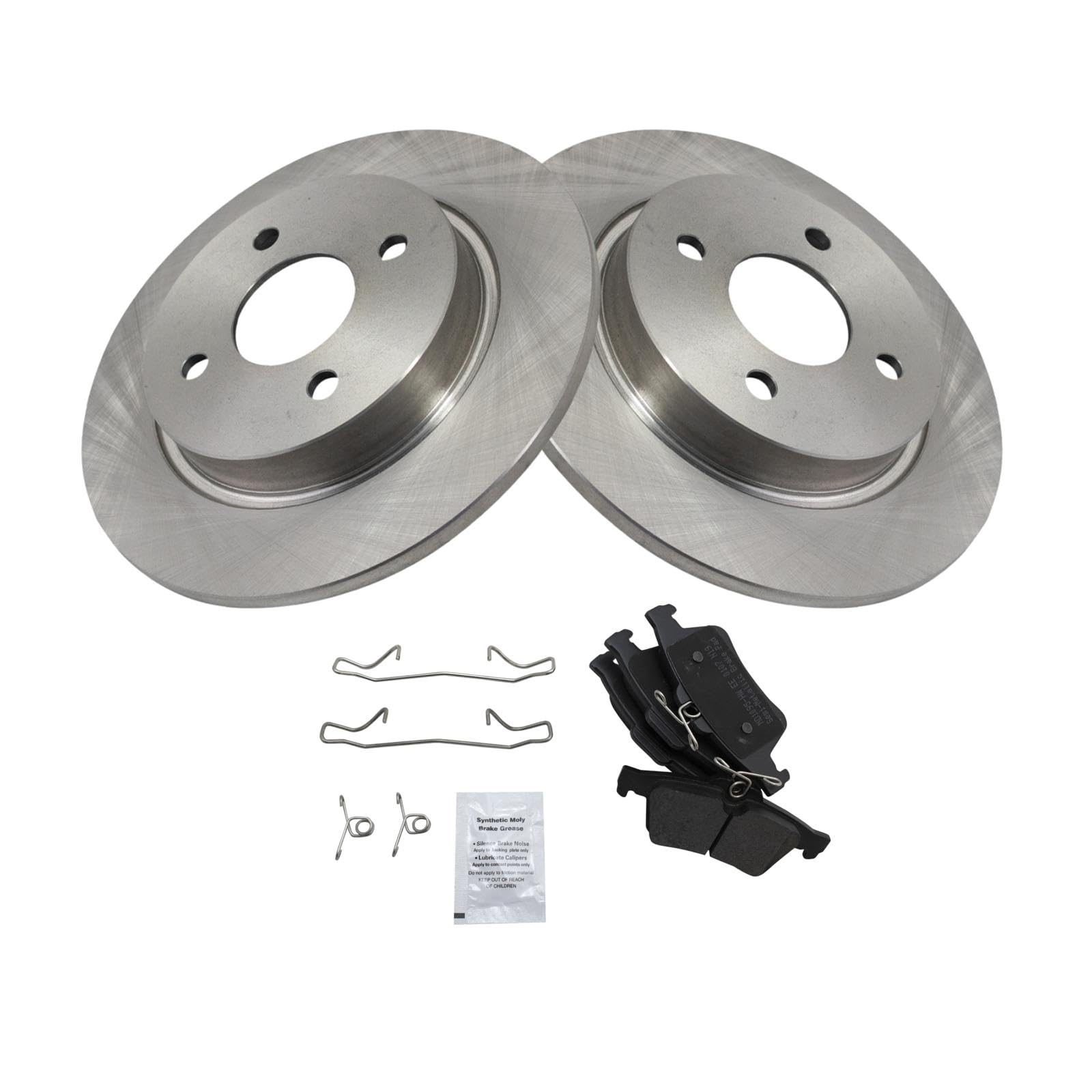 Trq Rear Brake Pad & Rotor Kit Brake Pads Brake Rotor Semi-Metallic Compatible With 2018-2019 Ford Ecosport