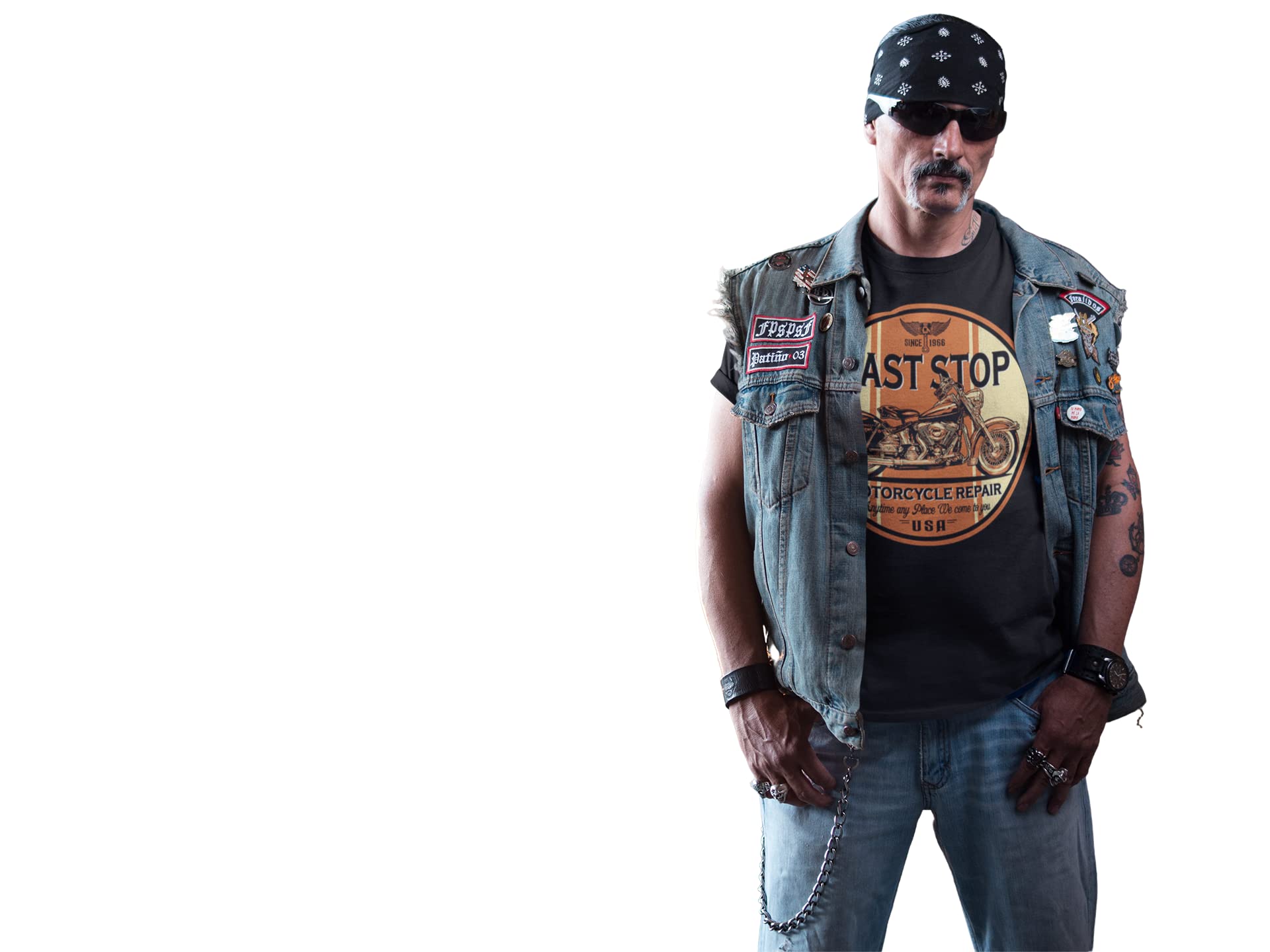 Last Stop Motorcycle T-Shirt Biker Rider Route 66 Harley Vintage Mens Black Tee (Xlarge)