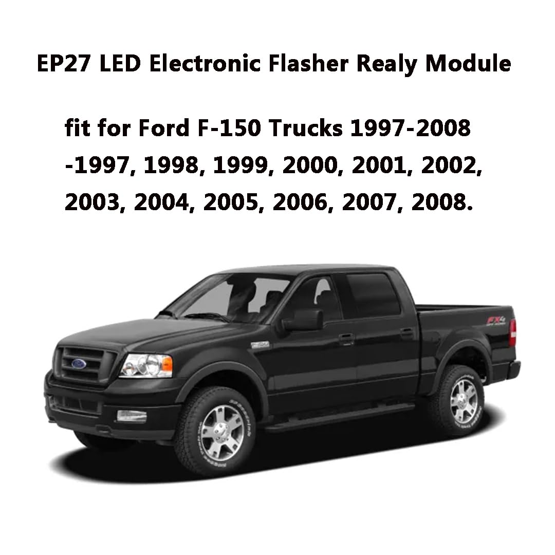 EP27 LED Flasher Relay 5 Pin Fit for 1997-2008 Ford F150 | 1997-2010 Super Duty F250-F550 | 1995-2011 Ranger | LED Electronic Tu