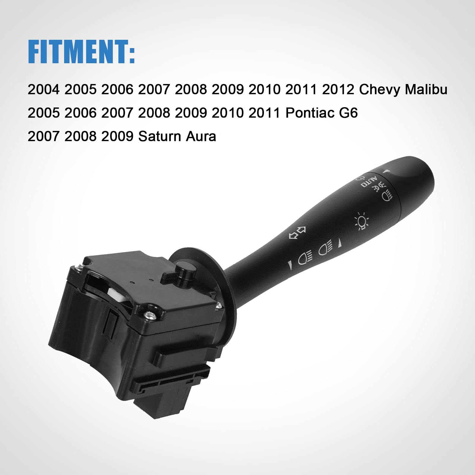 Lcwrgs Turn Signal Switch Compatible With 2004-2012 Chevy Malibu, 2005-2011 Pontiac G6, 2007-2009 Saturn Aura, Headlight Dimmer Switch Blinker Lever, 20940369, D6253E, Sw8004