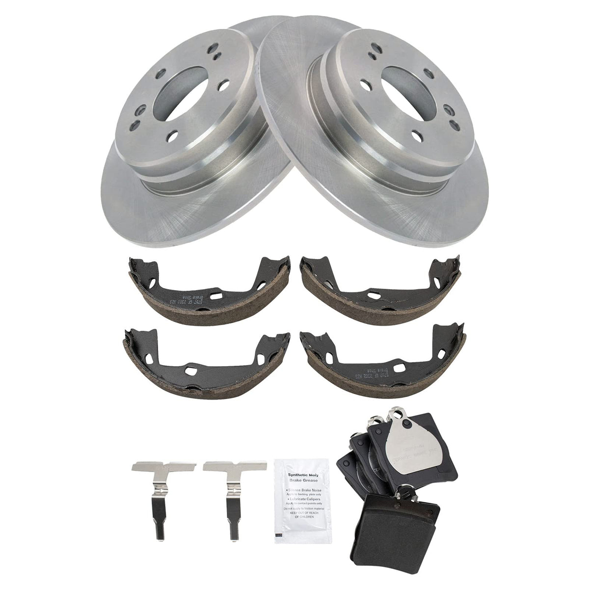 Trq Rear Ceramic Brake Pad & Rotor Kit Compatible With 1997-2011 Mercedes-Benz Chrysler